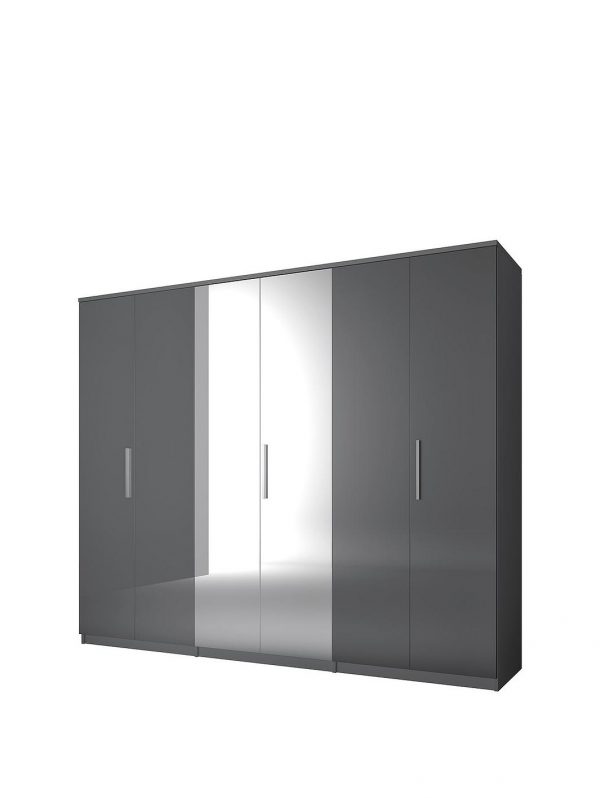 buy prague gloss 6 door mirrored wardrobe 5f1a5a25dd1db