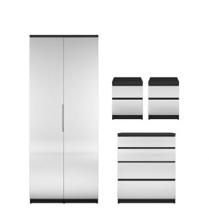 buy prague mirror 4 piece package 2 door wardrobe 4 drawer chest and 2 bedside cabinets buy and save 5f17bb7c5dfb2