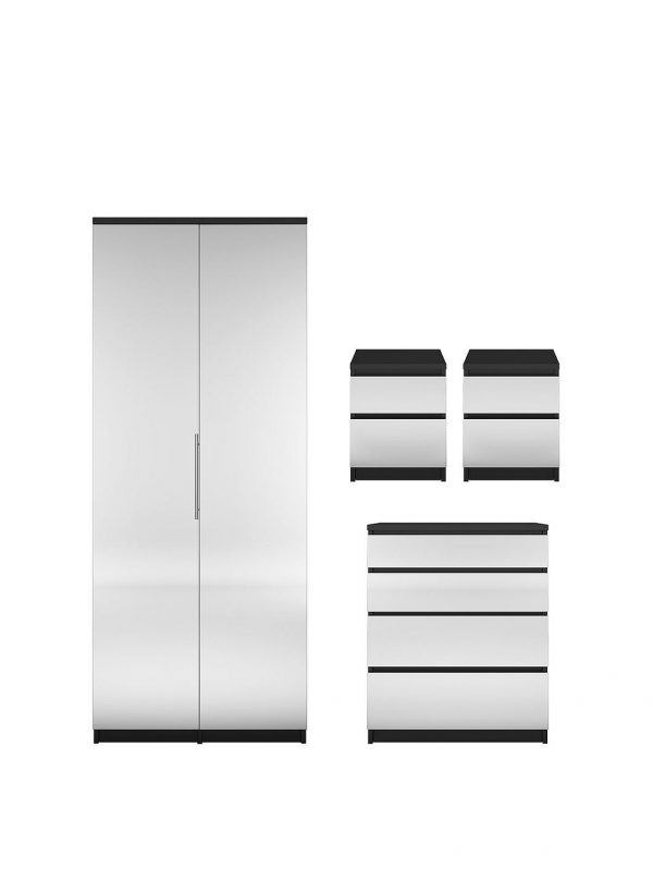 buy prague mirror 4 piece package 2 door wardrobe 4 drawer chest and 2 bedside cabinets buy and save 5f17bb7c5dfb2