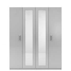 buy sanford 4 door high gloss mirrored wardrobe 5f1fa00628d94