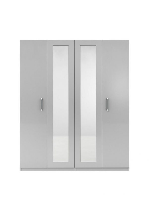 buy sanford 4 door high gloss mirrored wardrobe 5f1fa00628d94