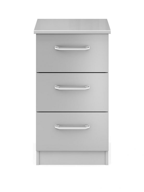 buy sanford ready assembled high gloss 3 drawer bedside chest 5f190a6063825