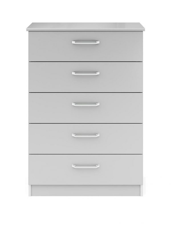 buy sanford ready assembled high gloss 5 drawer chest 5f190ac3b7f10