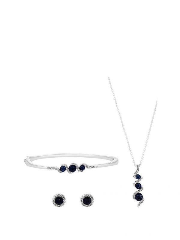 buy sapphire and crystal twist drop jewellery set 5f186964d4902