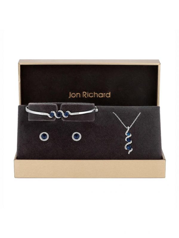 buy sapphire and crystal twist drop jewellery set 5f186965a93bb