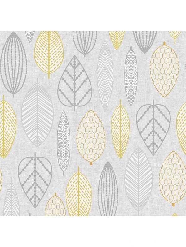 buy scandi leaf wallpaper yellow 5f17d7d17dd41