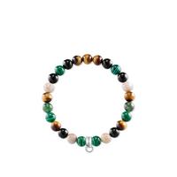 buy semi precious bead green mix stretch charm bracelet 5f1713fbadc66