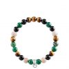 buy semi precious bead green mix stretch charm bracelet 5f1714009f108