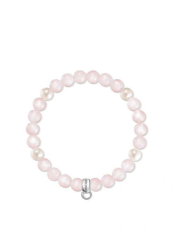 buy semi precious bead pink and pearl stretch charm bracelet 5f159ad38799a