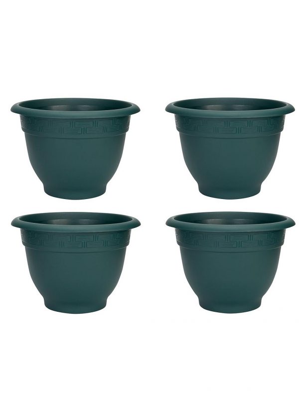buy set of 4 green 48cm round bell planters 5f17d55bf33eb