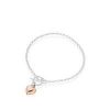 buy silver and rose gold plated double heart t bar bracelet 5f159b2d27e78