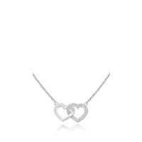 buy silver cubic zirconia double heart necklace 5f16ec6704030