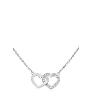 buy silver cubic zirconia double heart necklace 5f16ec69e9f49