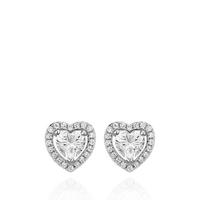 buy silver cubic zirconia heart earrings 5f16ee024671c