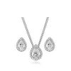 buy silver cubic zirconia pear halo pendant and stud earring set 5f21a42c4c7a8