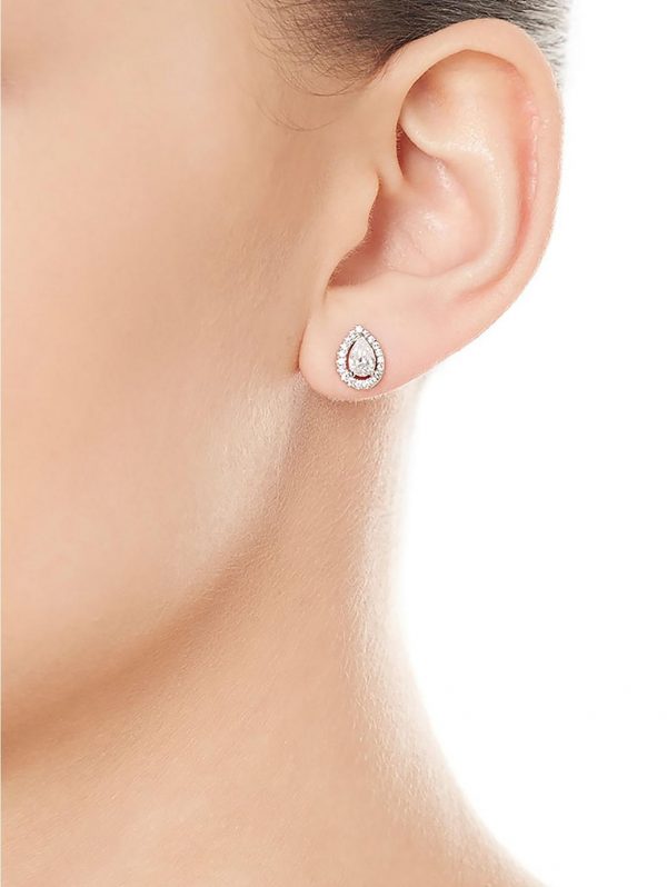 buy silver cubic zirconia pear halo pendant and stud earring set 5f21a432de05c