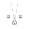 buy silver cubic zirconia square halo pendant and earrings set 5f186950e4c5c