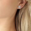 buy silver cubic zirconia square halo pendant and earrings set 5f186959012c2