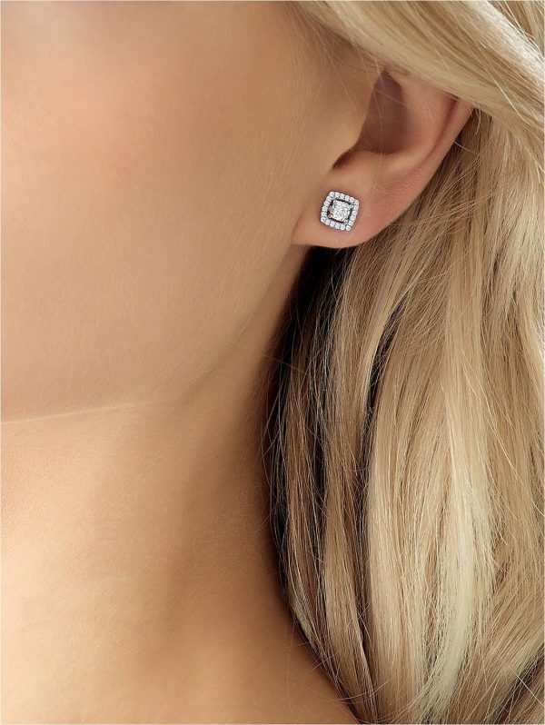 buy silver cubic zirconia square halo pendant and earrings set 5f186959012c2