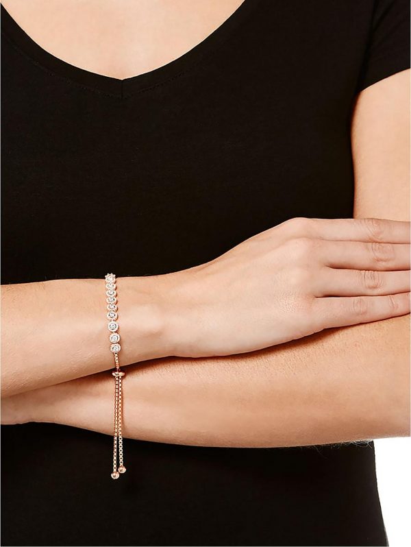 buy silver rose gold plated cubic zirconia halo bracelet 5f159ae6462ba