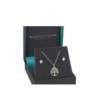 buy simply silver cubic zirconia tree of life earrings and pendant set 5f1869a6b6d55