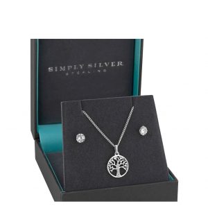 buy simply silver cubic zirconia tree of life earrings and pendant set 5f1869a96d72c