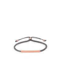 buy simply silver rose gold plated sterling silver personalised engravable bar adjustable grey toggle bracelet 5f171797bad58