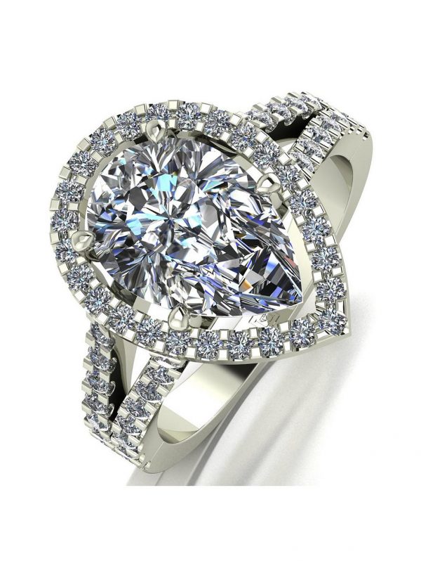 buy special edition 9ct white gold lady lynsey 5 carat moissanite pear halo ring 5f2025a1a2fed