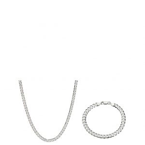 buy sterling silver 1oz solid diamond cut curb chain and bracelet set 5f1daf81b60fb