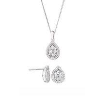buy sterling silver 20pt diamond total pear stud earrings and pendant necklace 5f1b0c3797a2c