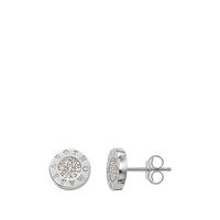 buy sterling silver classic logo cubic zirconia stud earrings 5f16ecddb35b5