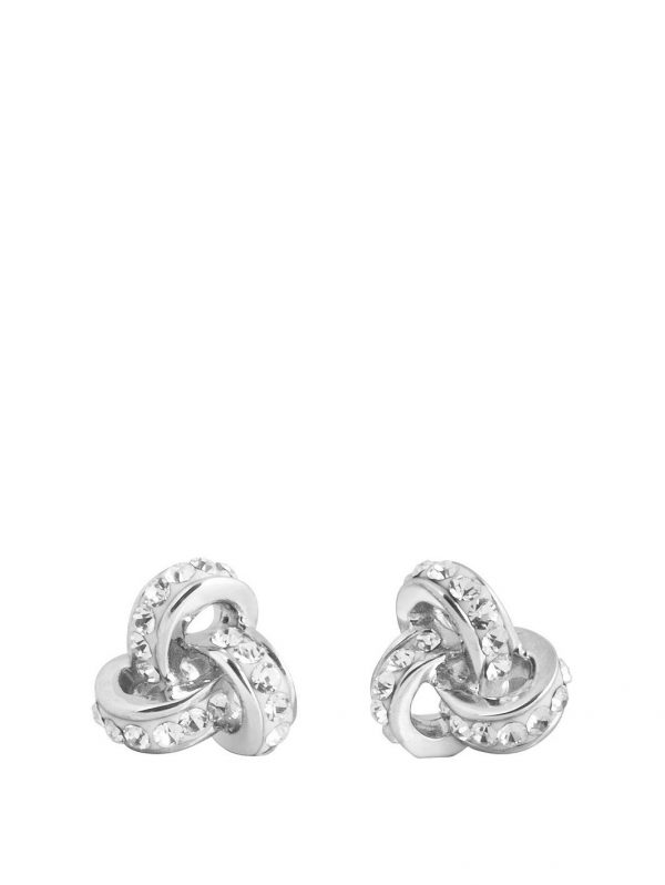 buy sterling silver crystal triple knot stud earrings 5f159b77d74d5