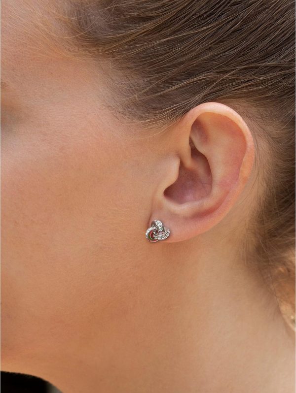 buy sterling silver crystal triple knot stud earrings 5f159b79d34fc