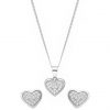 buy sterling silver cubic zirconia cluster heart stud earrings and pendant set 5f186933bffc9