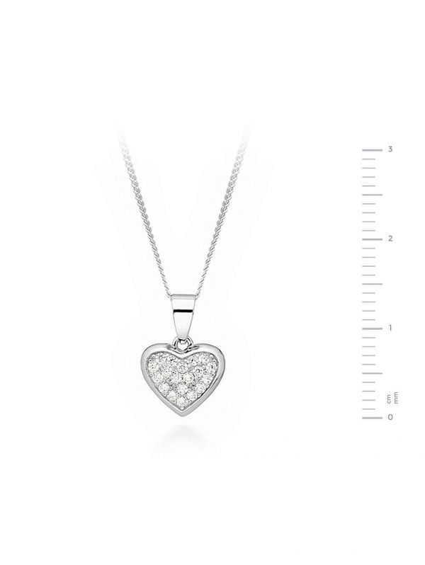buy sterling silver cubic zirconia cluster heart stud earrings and pendant set 5f18693489db9