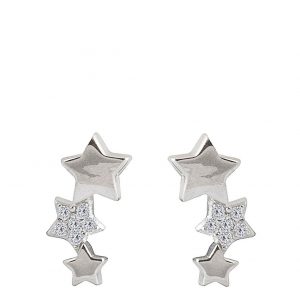 buy sterling silver cubic zirconia triple star stud earrings 5f16ede629dd8