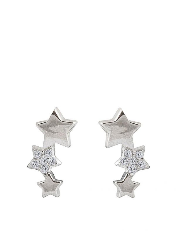 buy sterling silver cubic zirconia triple star stud earrings 5f16ede629dd8