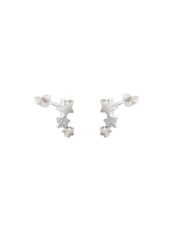 buy sterling silver cubic zirconia triple star stud earrings 5f16ede81357b