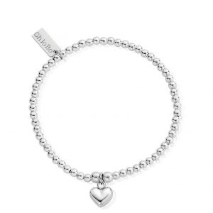 buy sterling silver cute charm puffed heart bracelet 5f183dbcc45b4
