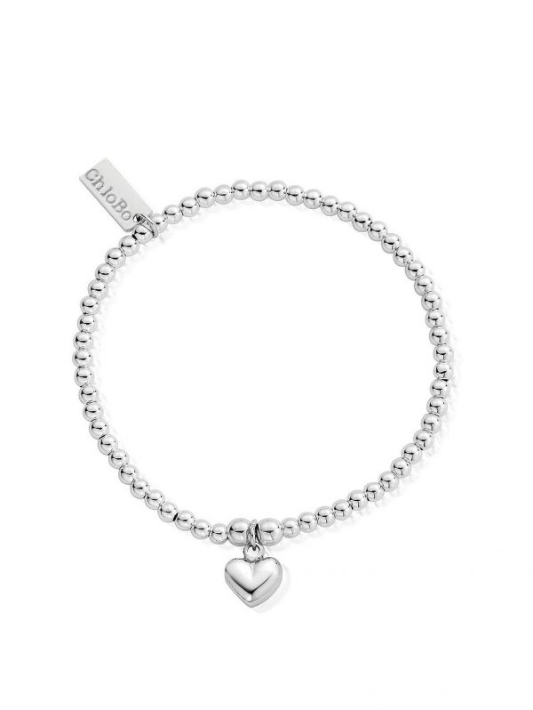 buy sterling silver cute charm puffed heart bracelet 5f183dbcc45b4