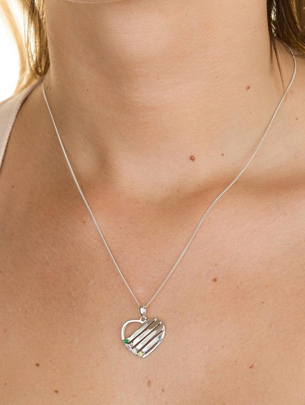 buy sterling silver personalised gem set heart pendant 5f1718edcb062