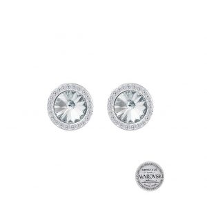 buy sterling silver swarovski crystal halo stud earrings 5f16ee4f5c56c