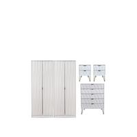 buy versailles part assembled 4 piece package 4 door wardrobe 5 drawer chest and 2 bedside chests 5f17bc992bceb