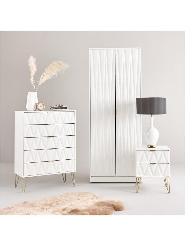 buy versailles part assembled 4 piece package 4 door wardrobe 5 drawer chest and 2 bedside chests 5f17bca2b6593