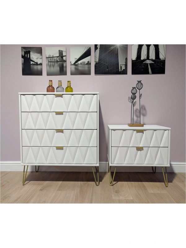 buy versailles part assembled 4 piece package 4 door wardrobe 5 drawer chest and 2 bedside chests 5f17bca9c0c09