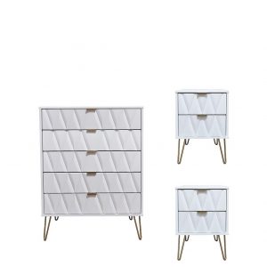 buy versailles ready assembled 3 piece package 5 drawer chest and 2 bedside chests 5f17bda8c965b