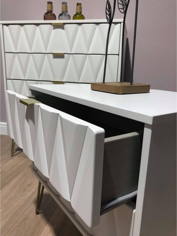 buy versailles ready assembled 4 piece package 2 door wardrobe 5 drawer chest and 2 bedside chests 5f17bc6d99376