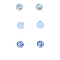 buy x3 swarovski stud earring set blue 5f22f82b4ad20