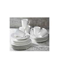selling 24 piece white embossed linear dinner set 5efc78c476126