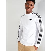 selling 3 stripe long sleeve t shirt white 5efc81c9ef47b